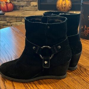 Women’s Black Genuine Leather Suede Ankle Boots